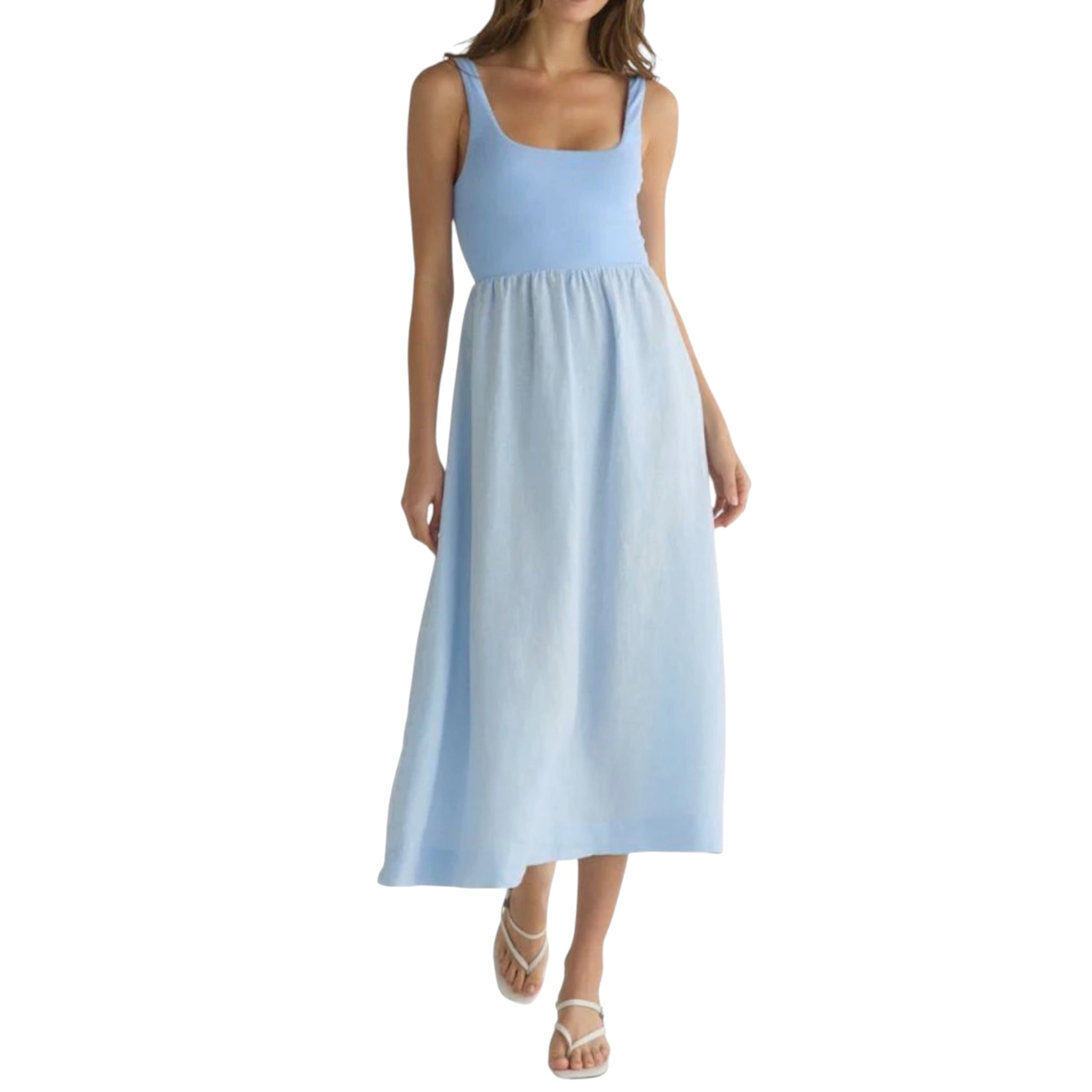 Bella Dahl Knit Combo Dress - Periwinkle