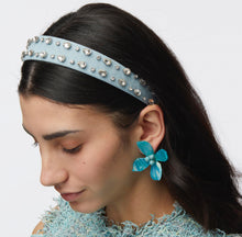 Lele Sadoughi Light Denim Bessette Crystal Trim Headband