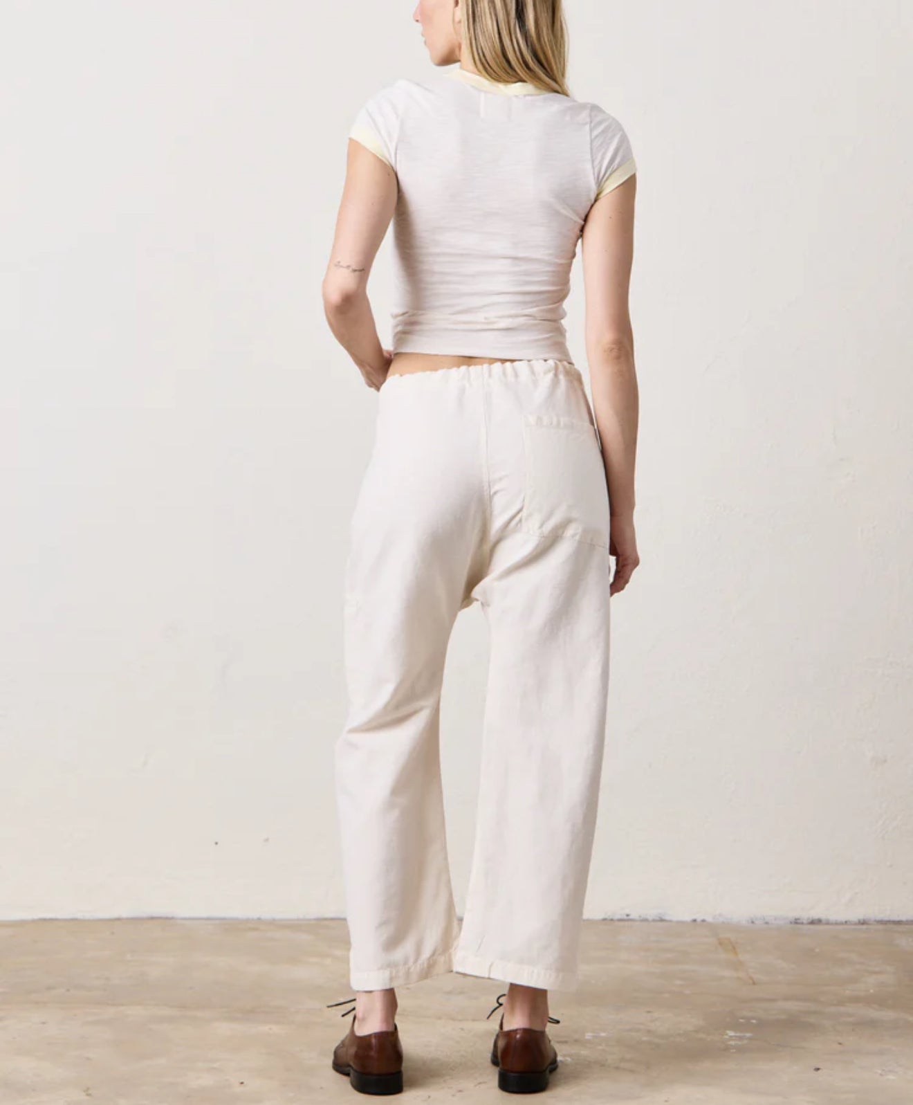 NSF Bodhi Slub Jersey Ringer Baby Tee - Ivory/Lemonade