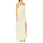 A.L.C. Layla Strapless Pleated Gown - Light Canary
