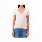 Goldie LeWinter Cleo V Neck Tee - White Sand