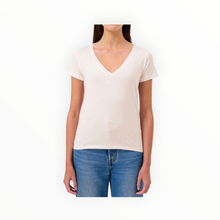 Goldie LeWinter Cleo V Neck Tee - White Sand