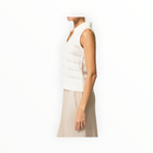 Central Park West Avery Pointelle Johnny Collar - Ivory
