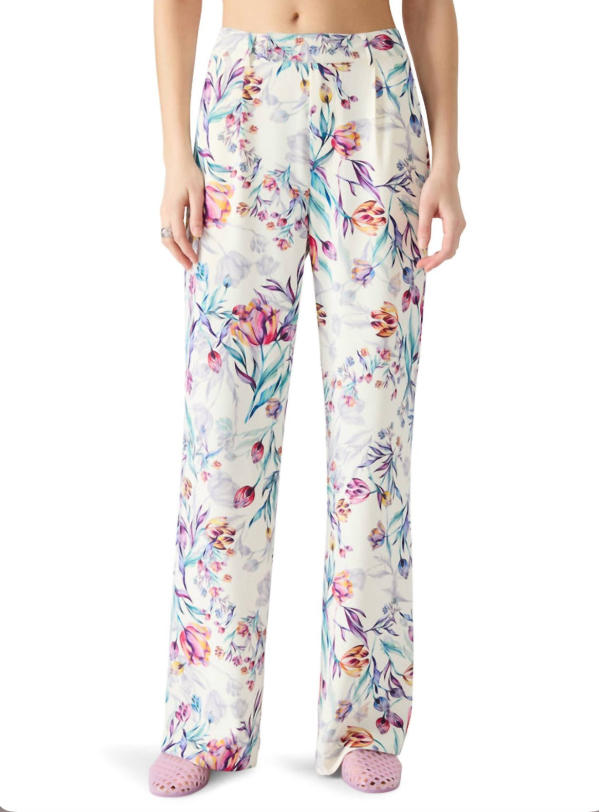 Steve Madden Denia Floral Print Pants - Antique