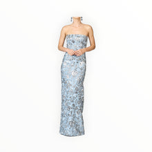 Sachin & Babi Metallic Cloque Sophia Gown - Pewter Gardens
