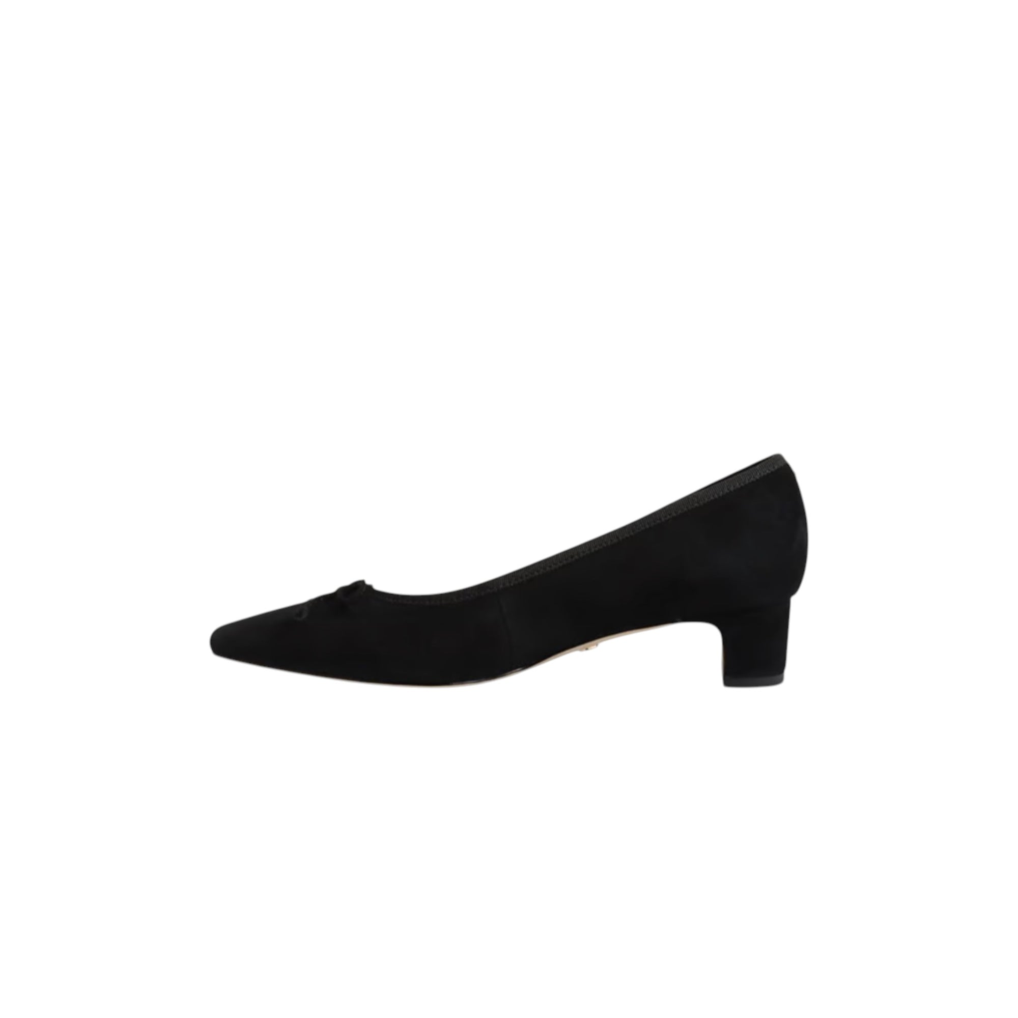 Sam Edelman Rinda Pointed Toe Ballet Heel - Black Suede