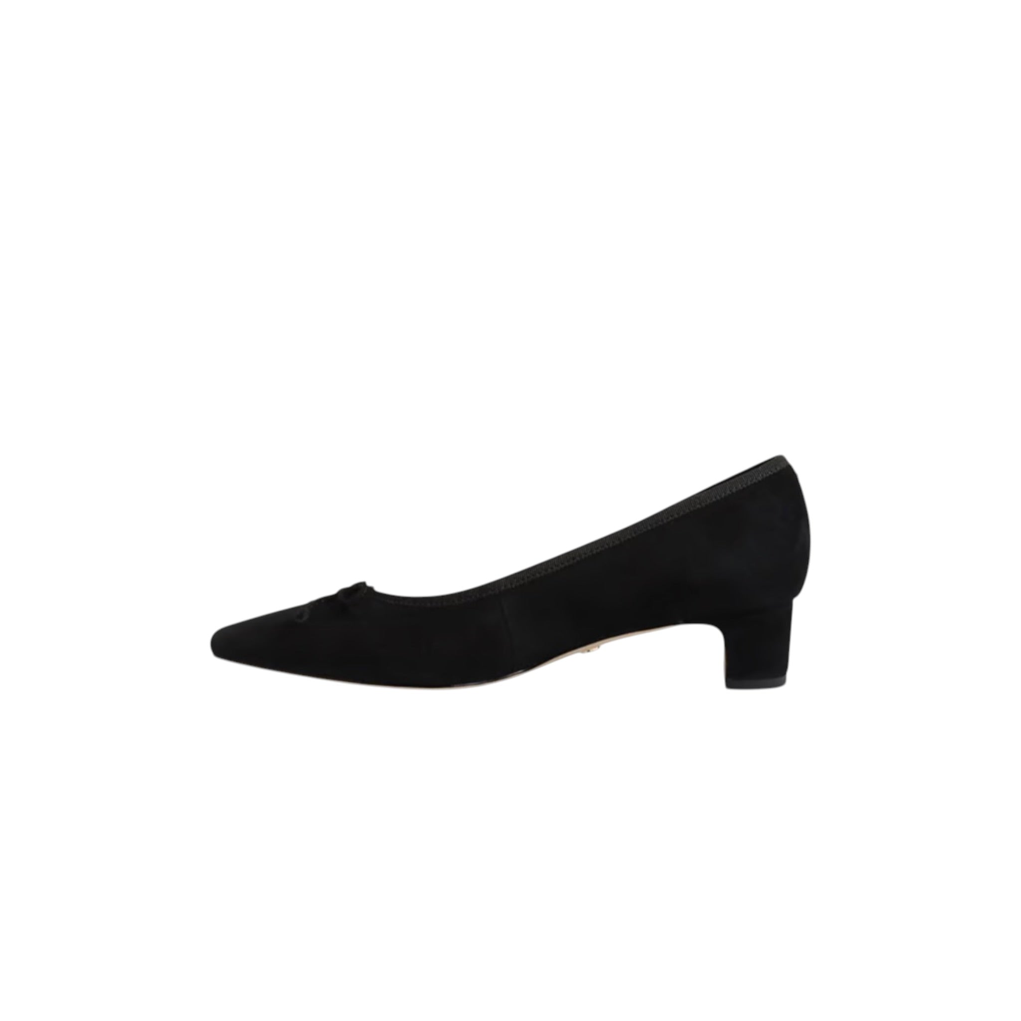 Sam Edelman Rinda Pointed Toe Ballet Heel - Black Suede