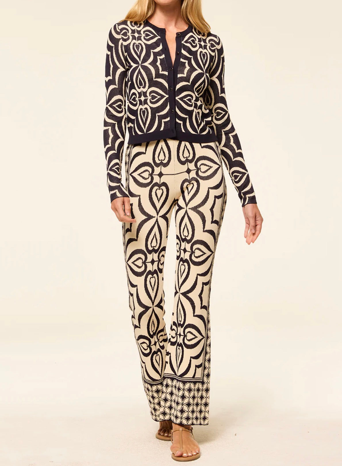 MISA Pansy Cardigan - Blue Mosaic Tile Mix