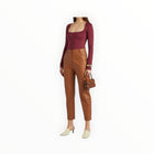 Simon Miller Rohe Stretch Nylon Bodysuit - Burgundy