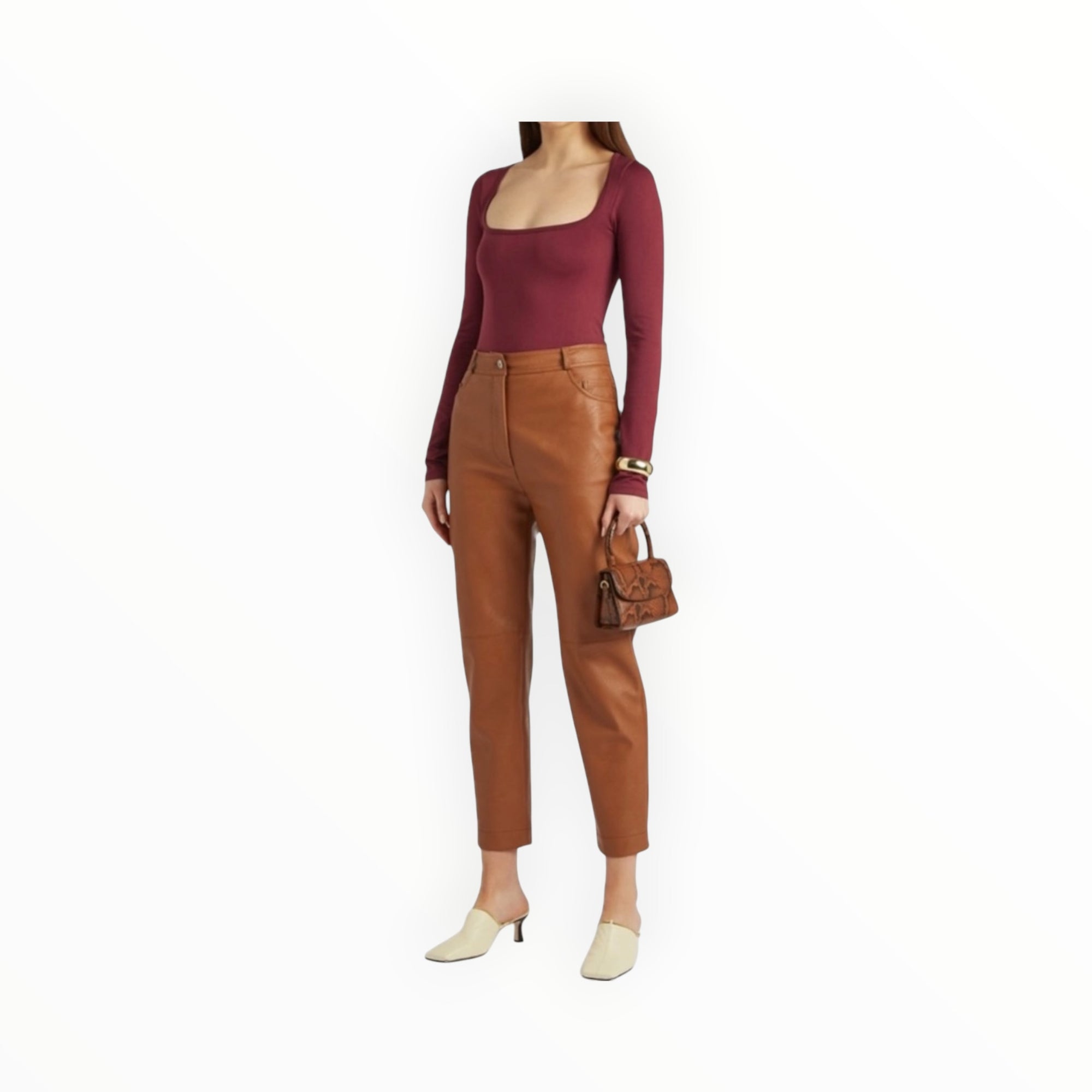 Simon Miller Rohe Stretch Nylon Bodysuit - Burgundy