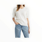 Margaret O'Leary Brushed Cashmere Tee - Chalk