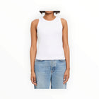 Michael Stars Gina Ribbed Crop Tank - White