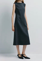 Rue Sophie Roze A-line Midi Dress - Charcoal Grey