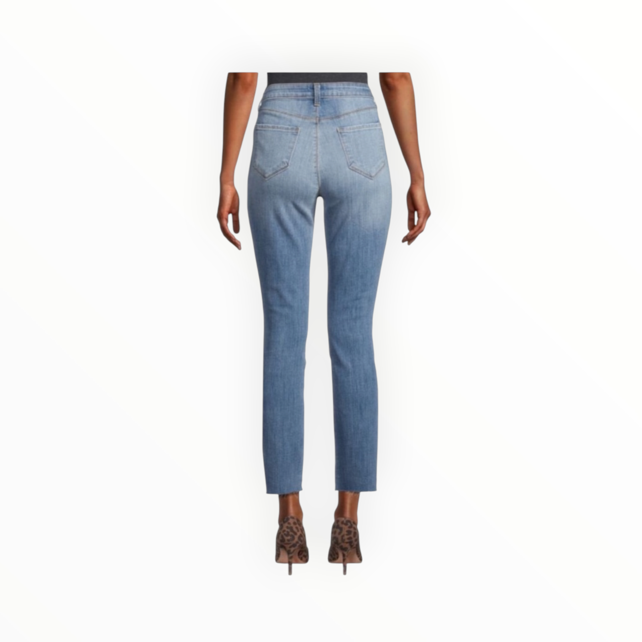 L’Agence Luna High-Rise Ripped Slim Straight Ankle Jeans - Classic Ice