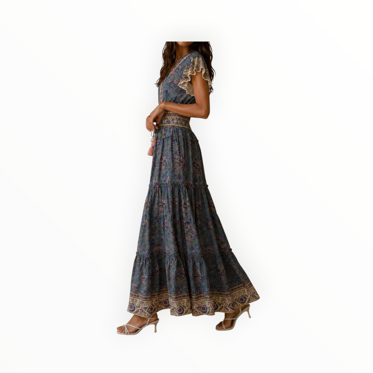 SALROSA Long Print Dress - Mint Floral