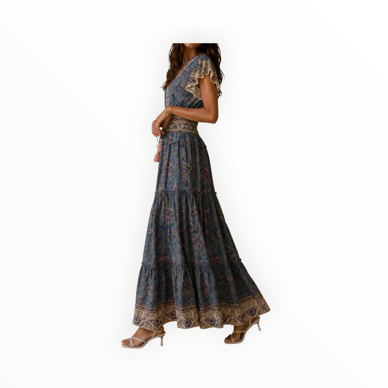 SALROSA Long Print Dress - Mint Floral
