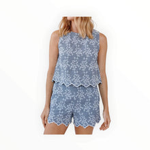 Bella Dahl Scallop Border Catalina Short - Floral Gingham