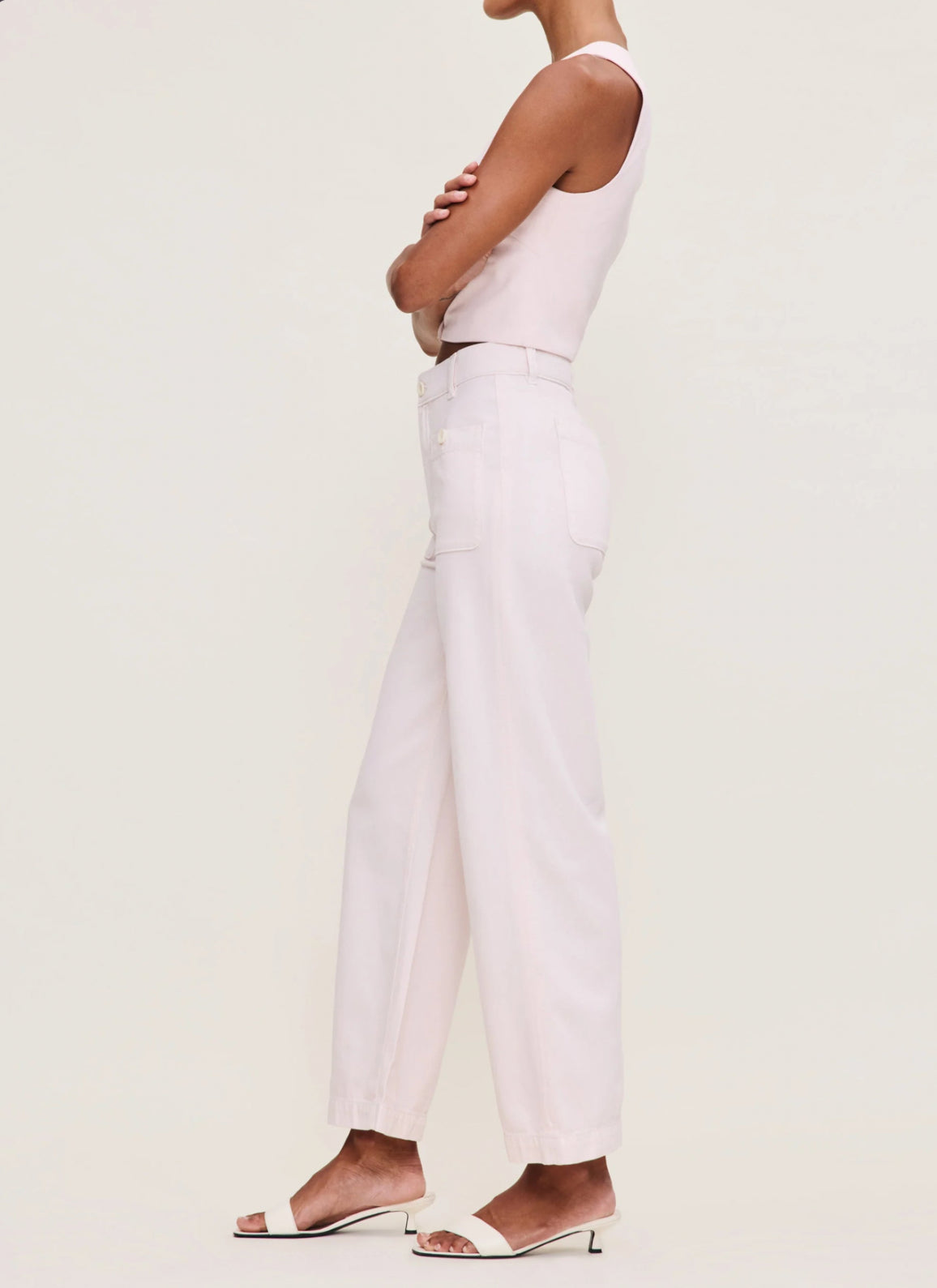 DL1961 Hepburn High Rise Wide Leg Jeans - Primrose Pink