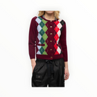 GANNI Argyle Print Cardigan - Tawny Port