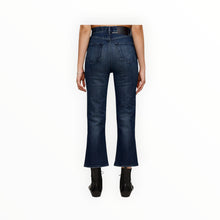 Moussy Vintage Emma Cropped Flare Jeans - Dark Blue