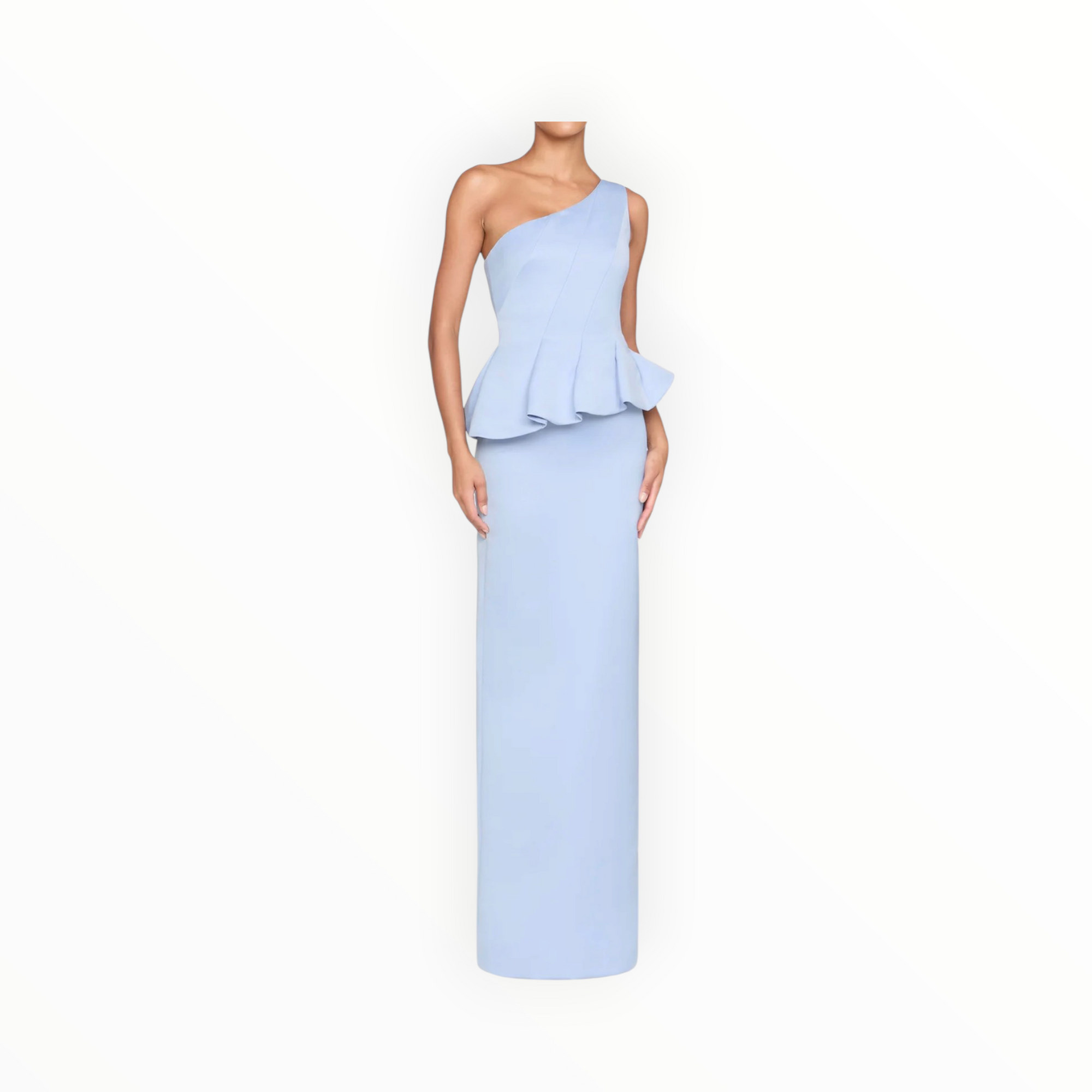 THEIA Zenobia Duchess Satin Gown - Serenity Blue