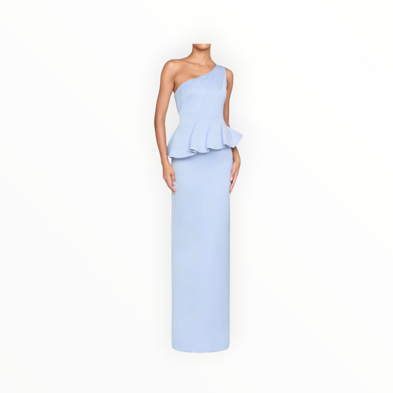 THEIA Zenobia Duchess Satin Gown - Serenity Blue