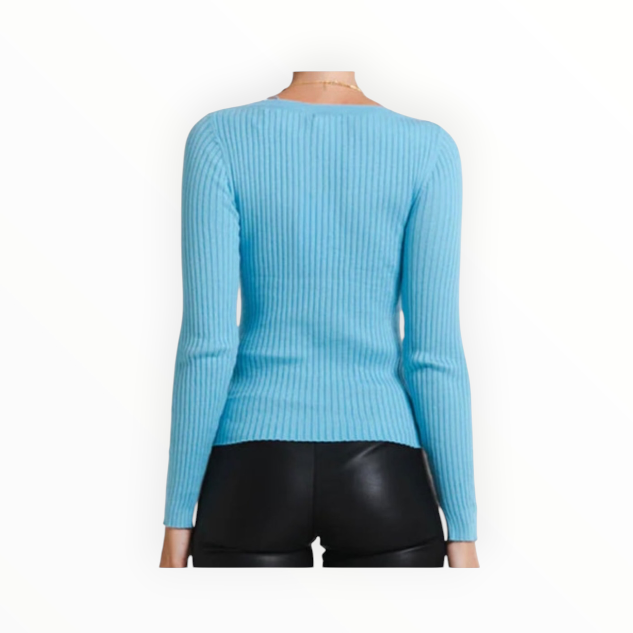St. Cloud Label Hazel Henley Knit - Blue