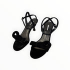 Lola Cruz Cynthia Velvet Heels 65 With Bow - Black