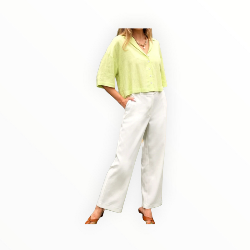 Greylin Alec High Waisted Trousers - White