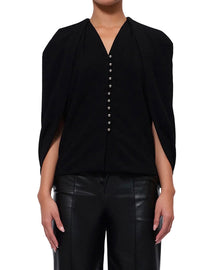 Jonathan Simkhai Dawn Cape Top - Black