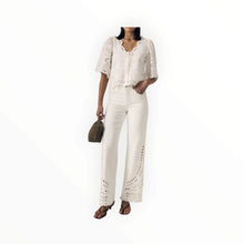 LE JEAN Column Eyelet Jean - White