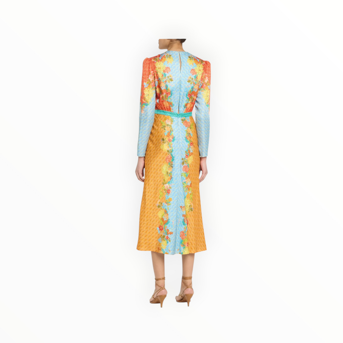 Saloni Claudia Midi Dress - Florentina Cloud