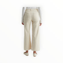 AG Jeans Kassie Corduroy High Rise Wide Leg Crop- Sulfur Cream Froth