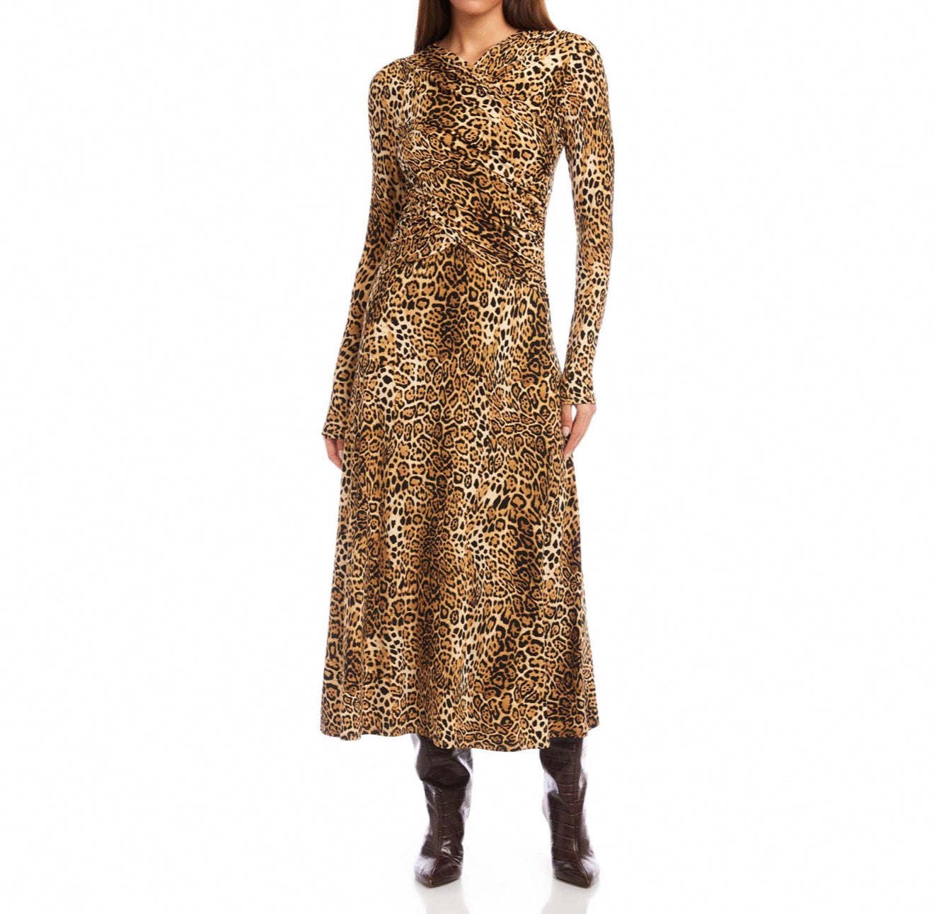 Fifteen Twenty Kourtney Cross-Front Midi Dress