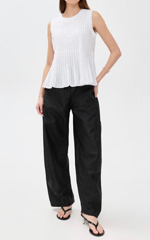 Meimeij Mini Pleats Sleeveless Top - Off White