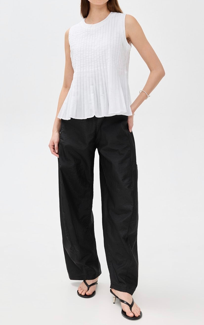 Meimeij Mini Pleats Sleeveless Top - Off White