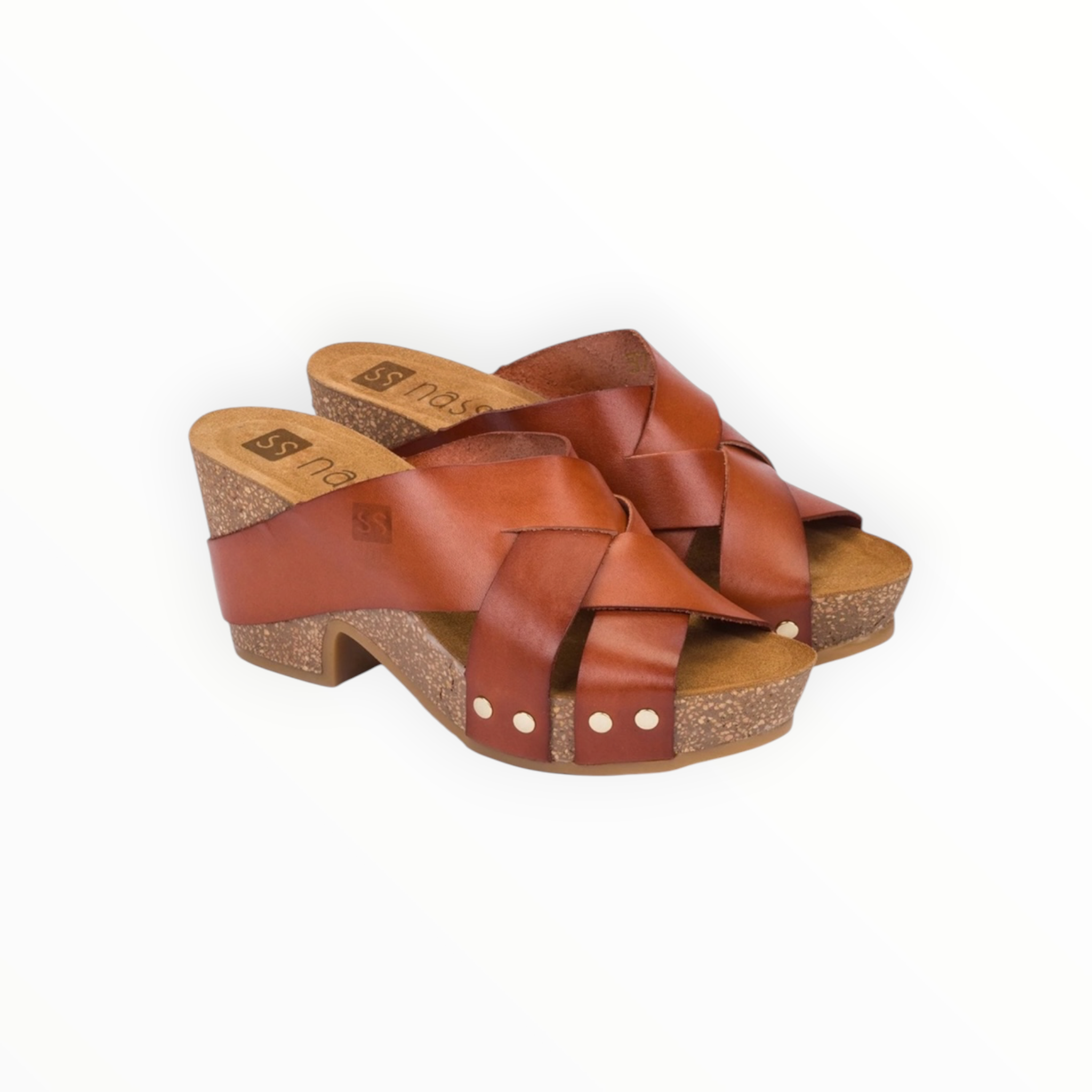 nassima Kilda Wedge Sandal - Brown