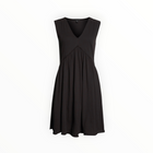 ATM Stripe V-Neck Sleeveless Minidress - Black