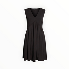 ATM Stripe V-Neck Sleeveless Minidress - Black