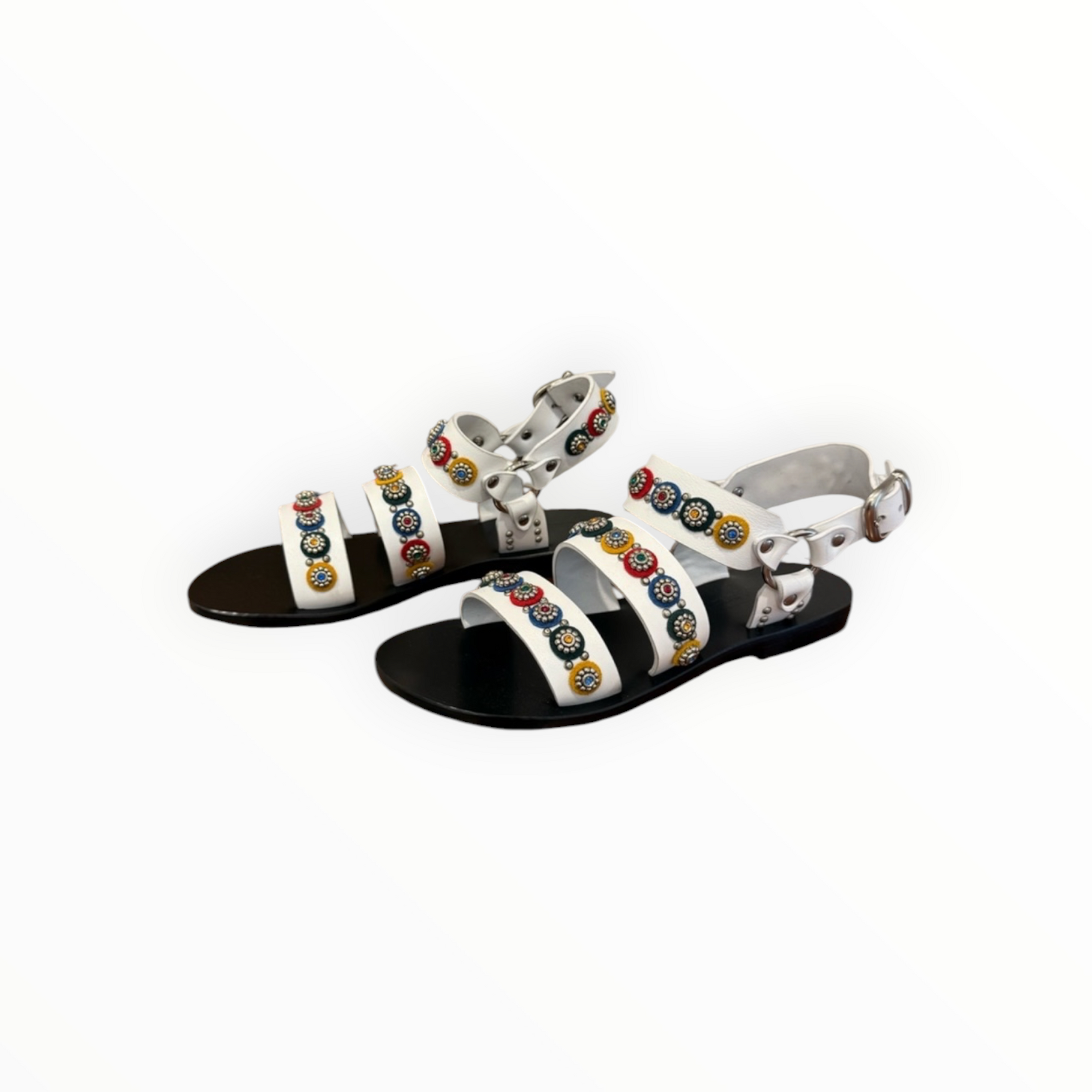 Nanni Milano Studded Sandal -White Multi