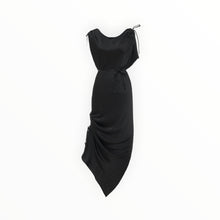 Gold Hawk Silvia Ruched Silk Dress - Black