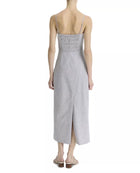 Vince Ticking Striped Draped Dress - Iris