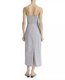 Vince Ticking Striped Draped Dress - Iris