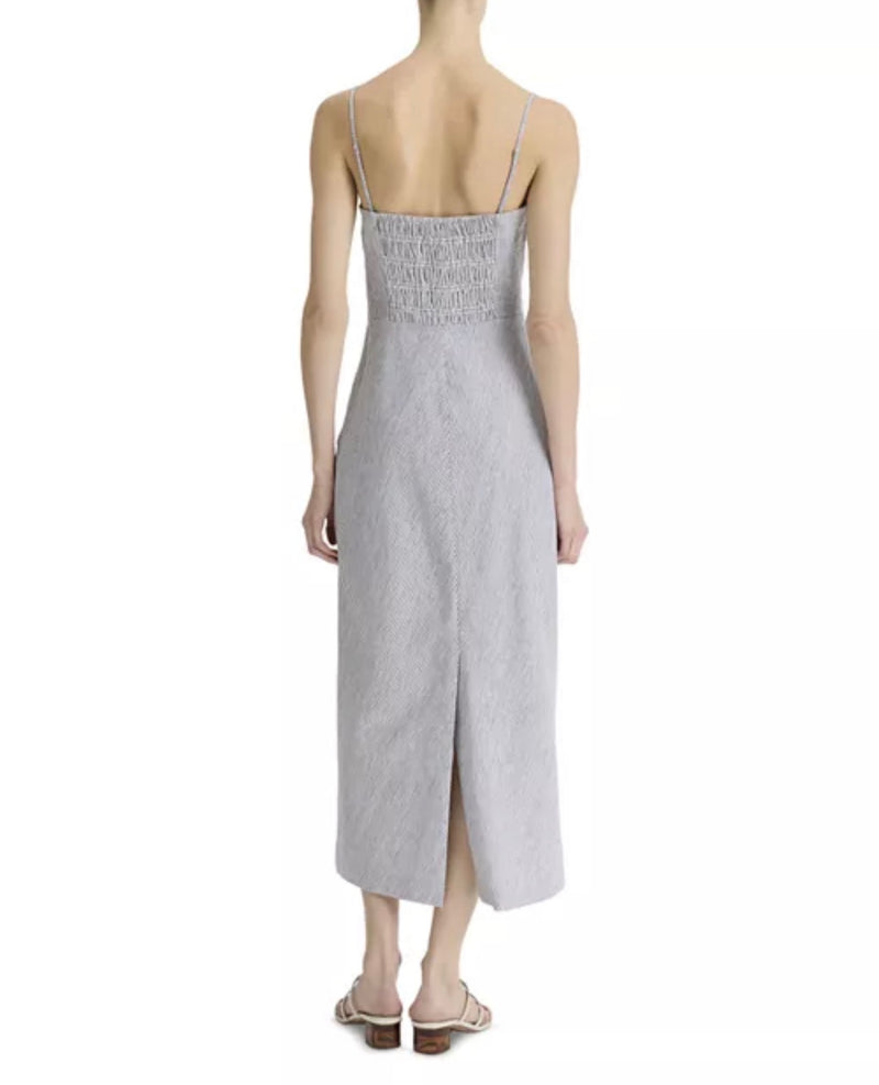 Vince Ticking Striped Draped Dress - Iris