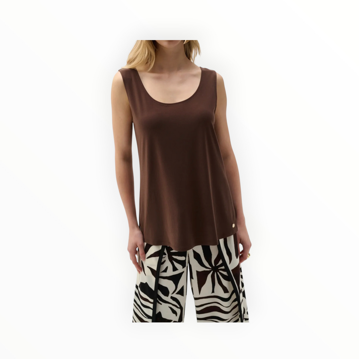 Joseph Ribkoff Silky Knit Scoop Neck Camisole - Mahogany