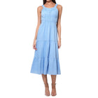 Adelyn Rae Rosali Textured Cotton Midi Dress - Sky Blue