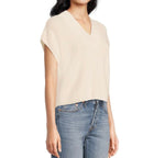 LILLA|P Wide Trim V-Neck Sweater - Ivory