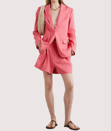 A.L.C. Donovan Linen Blend Blazer - Dark Grapefruit