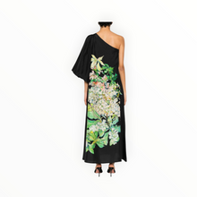 Psophía Print Silk One Shoulder Dress - Black
