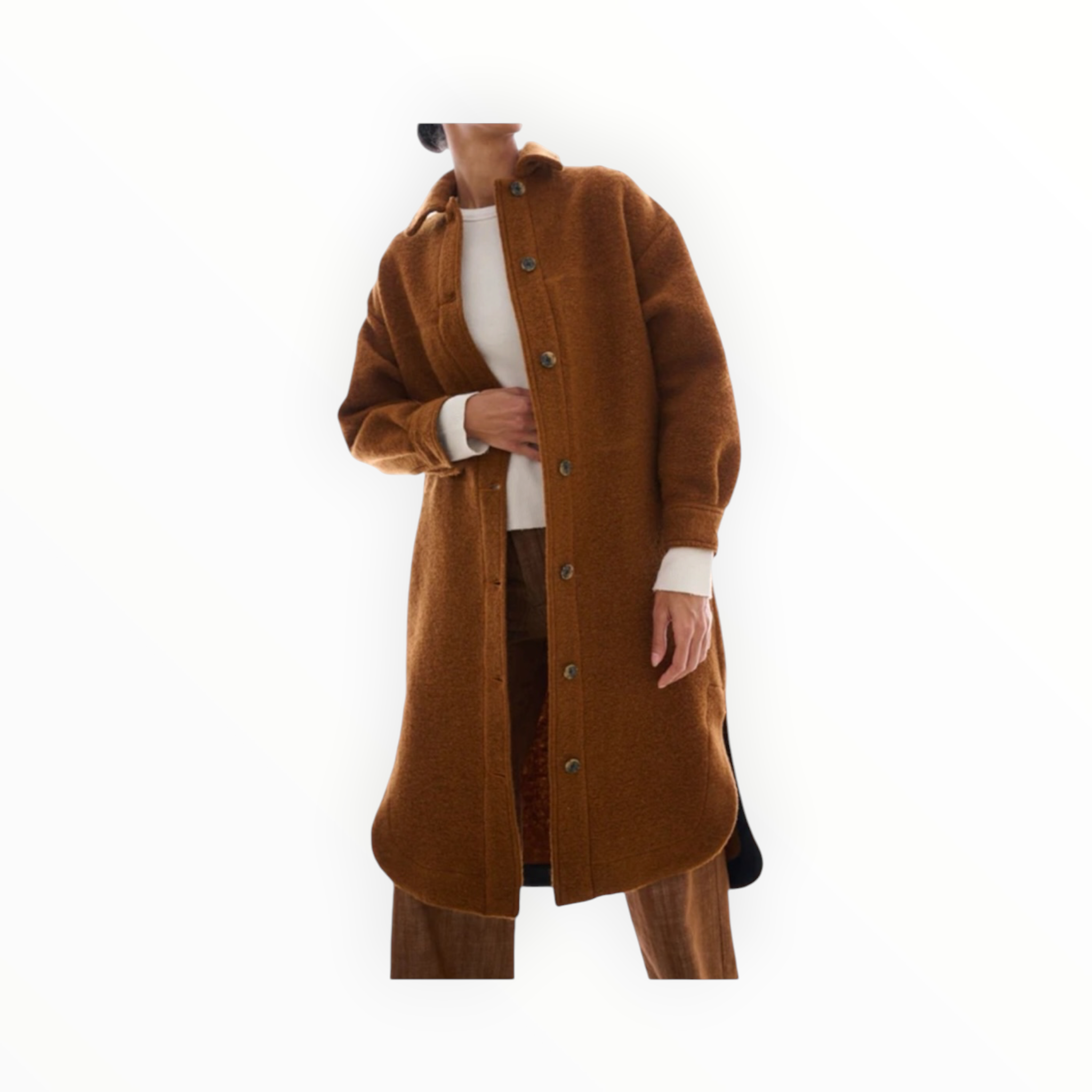 Pharaoh Gabi Long Shirt Jacket - Chestnut